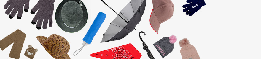 Gants, chapeaux, parapluies
